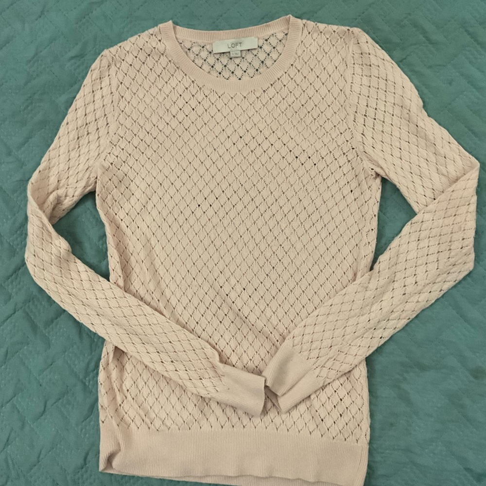 LOFT Blush Textured Knit Top